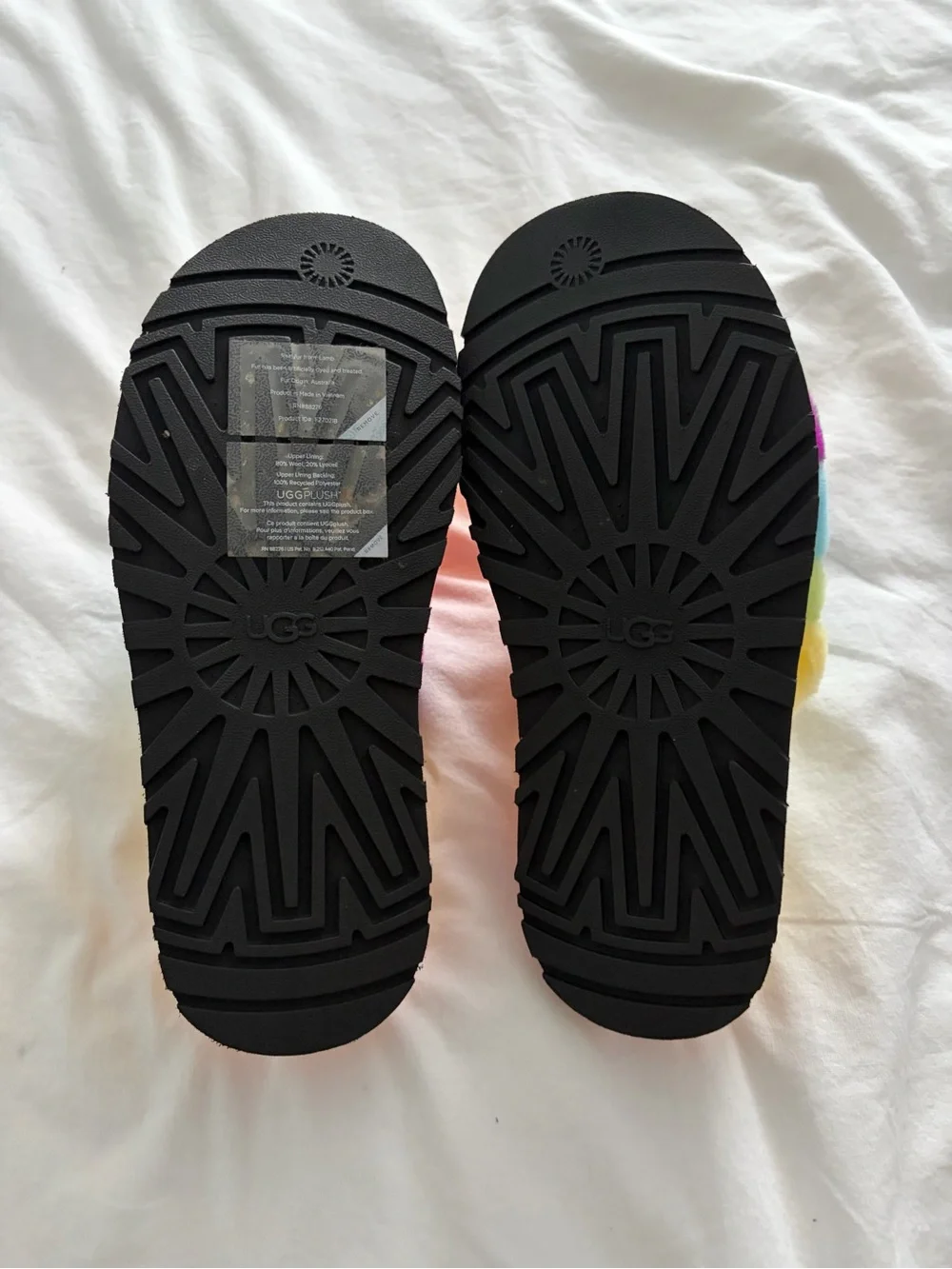 UGG Special Edition Pride Rainbow Disco Striped Platform Slippers Size 11 NEW